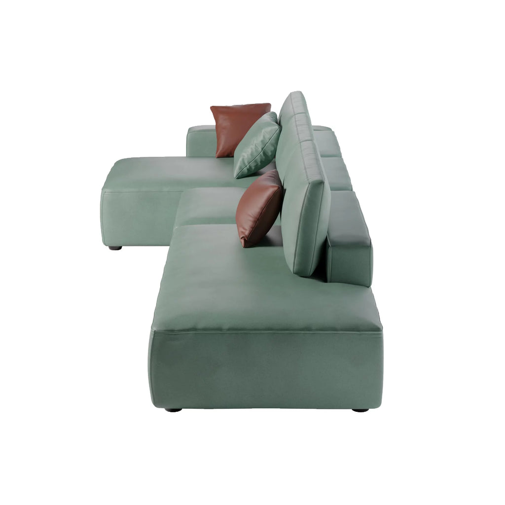 L-Shaped Leather Modular Sofa T491