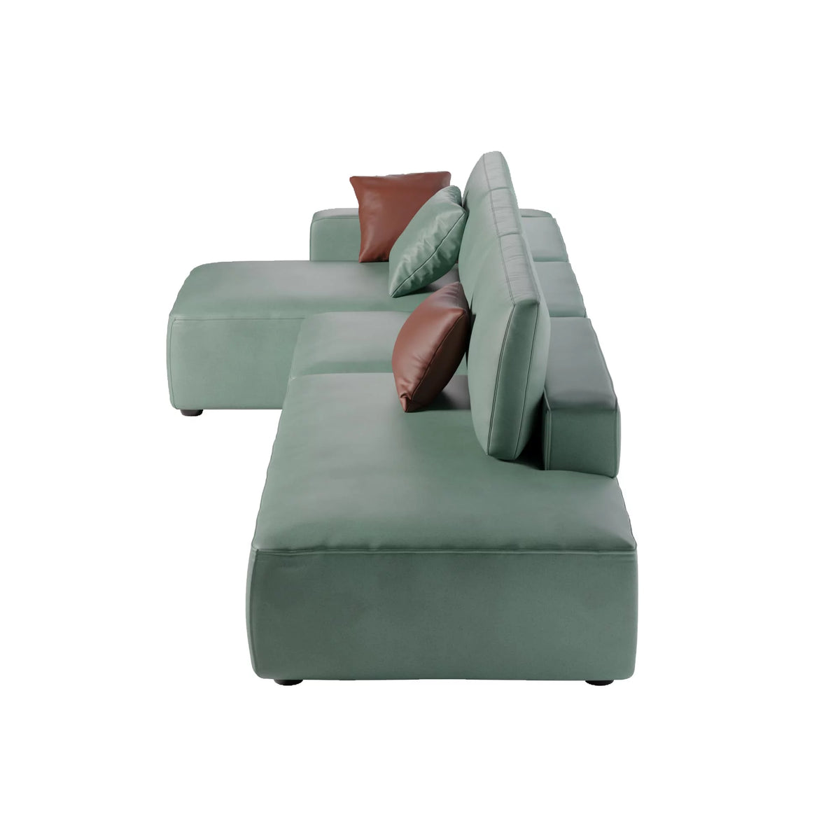 L-Shaped Leather Modular Sofa T491