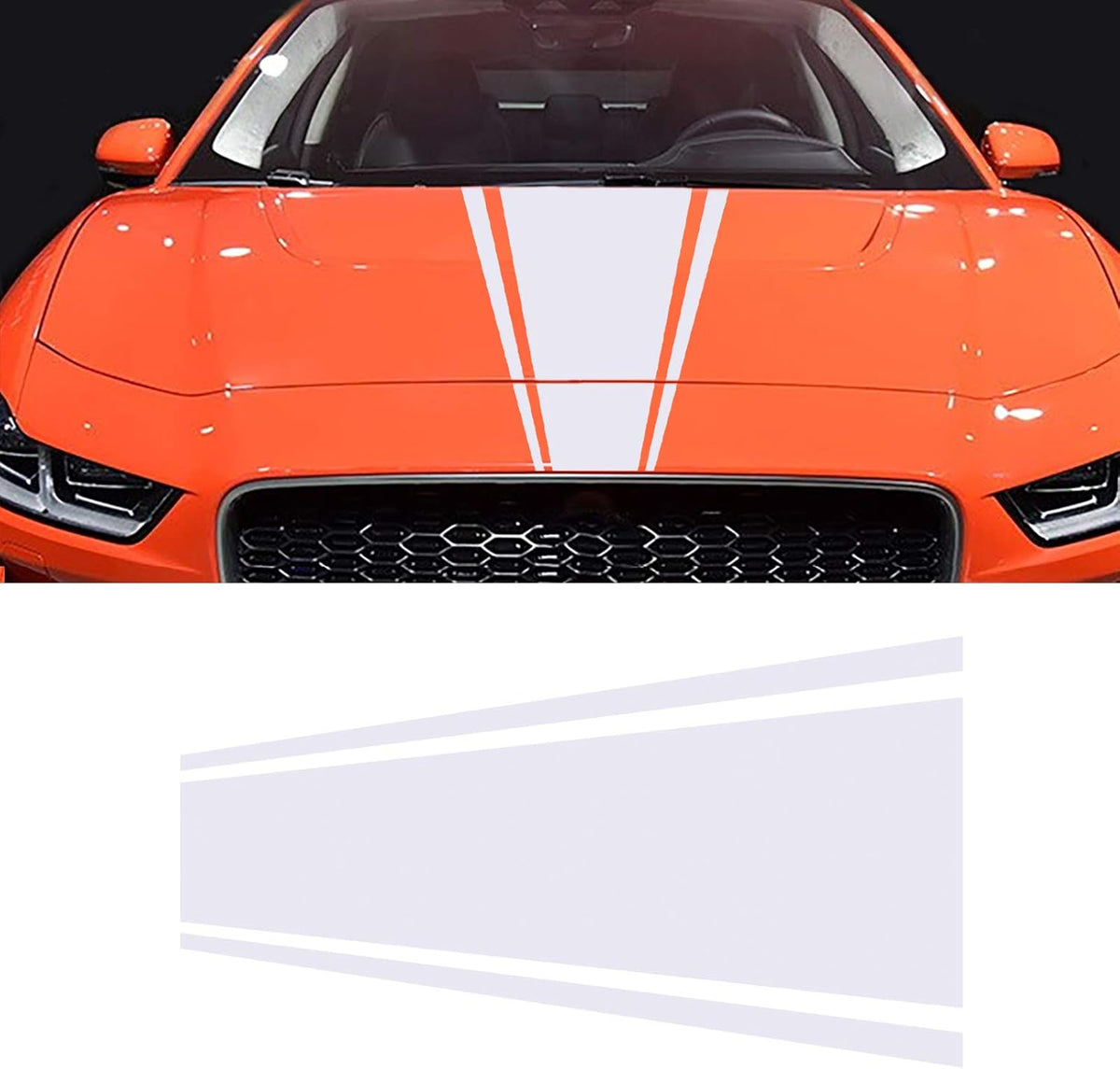 White Pack of 2 Car Hood Decal Sticker G96607