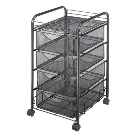 Onyx Mesh File Cart with 4 Drawers W730