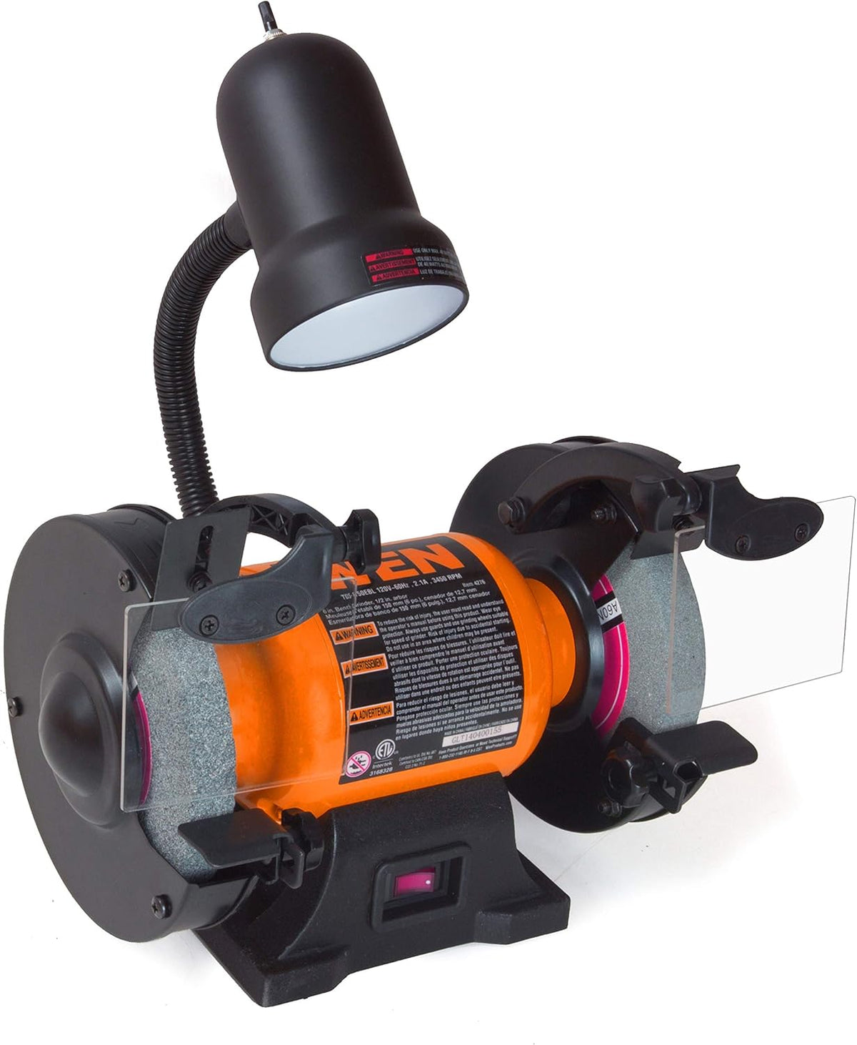 2.1-Amp 6-Inch Bench Grinder with Flexible Work Light D828