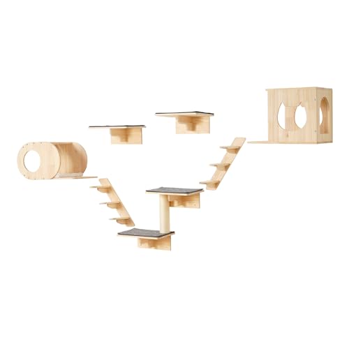 Wall Mounted Cat Shelves Set of 6 B1347