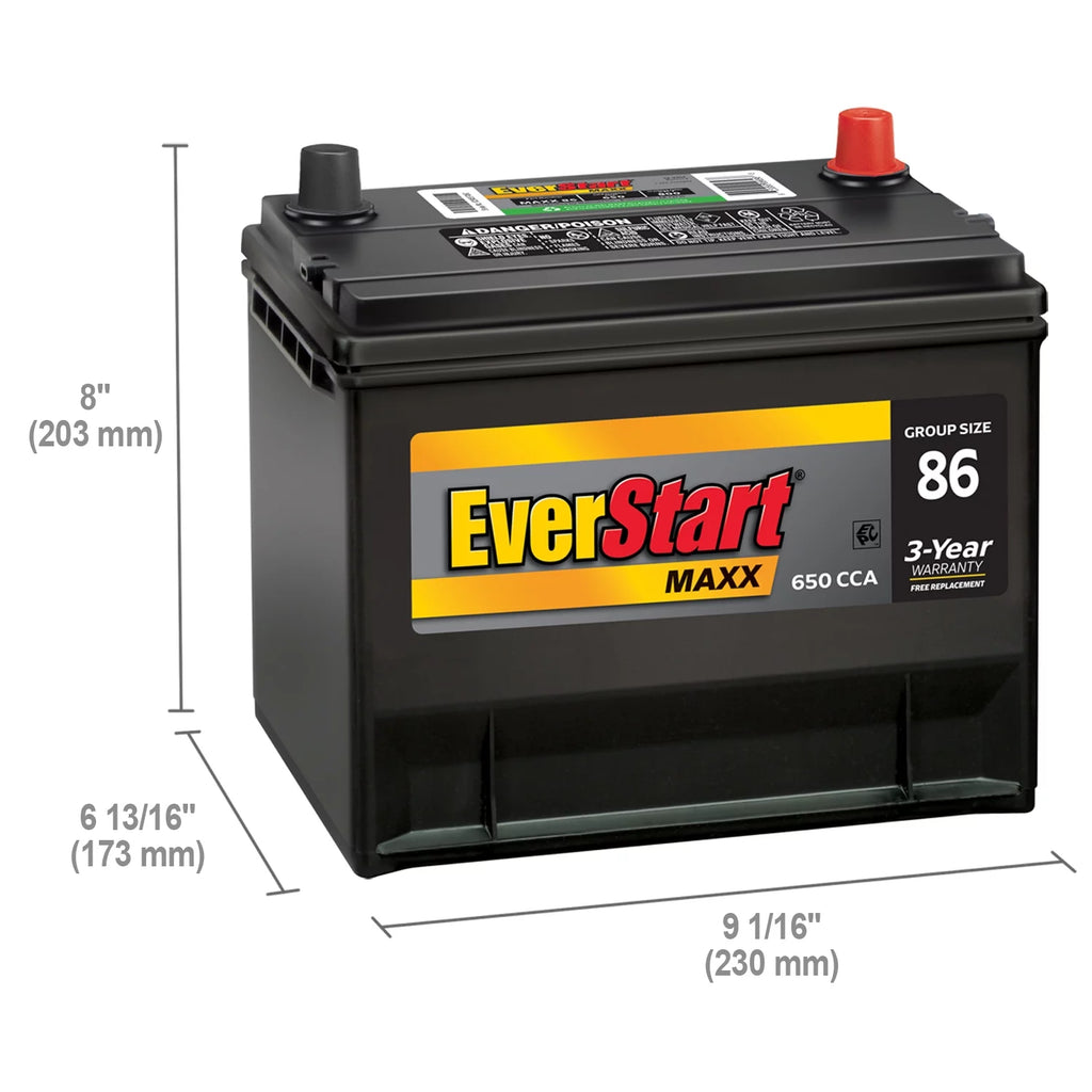 Group Size 86 12 Volt 650 CCA Lead Acid Automotive Battery O971