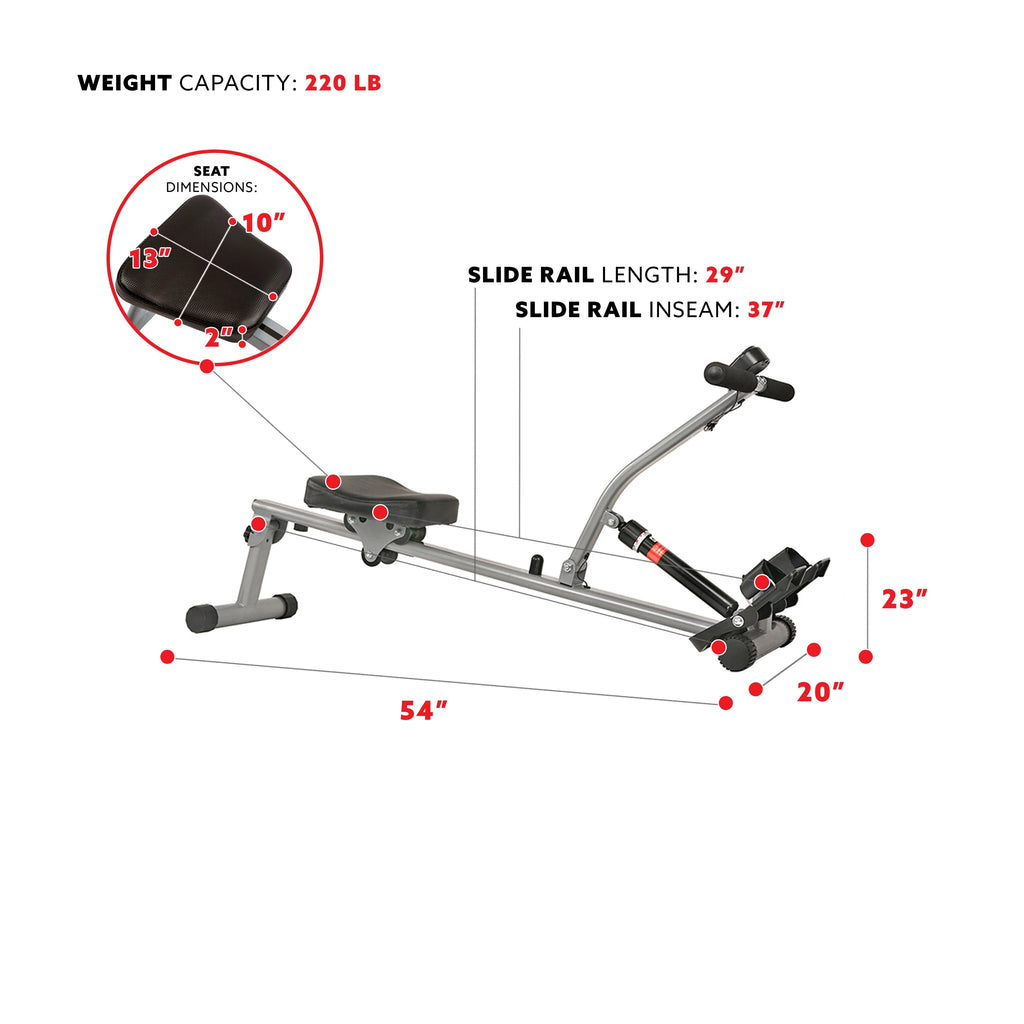 Rowing Machine Rower with Digital Monitor and Adjustable Resistance D379327