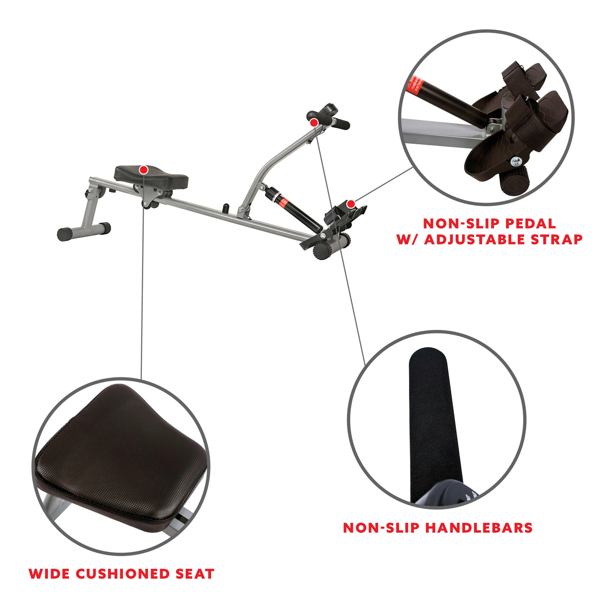 Rowing Machine Rower with Digital Monitor and Adjustable Resistance D379327