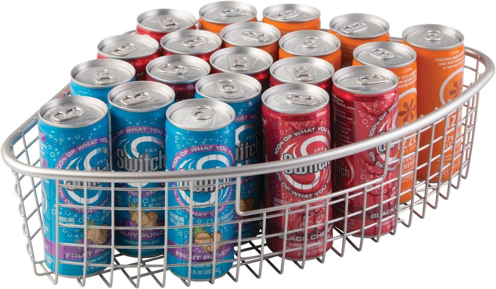 Metal Lazy Susan Storage Organizer Basket with Front Handle - 4 Pack I950570