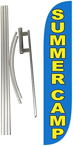 Child Care and Camp Themed Feather Flag Set with Poles & Ground Spike M13965