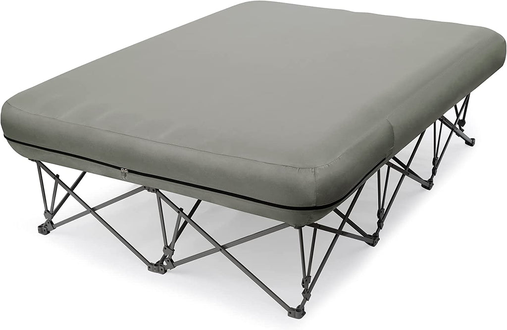 2 Person Folding Camping Cot with Inflatable Air Mattress and Carry Bag E191