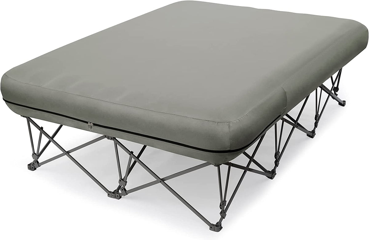 2 Person Folding Camping Cot with Inflatable Air Mattress and Carry Bag E191