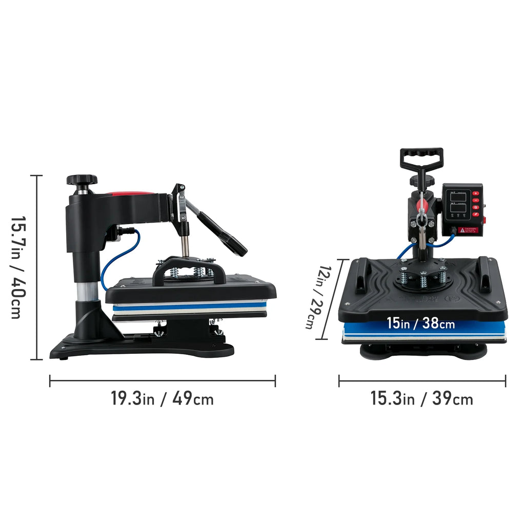 12x15inch 5IN1 Clamshell Sublimation Heat Press Machine with Teflon Coated Y705190