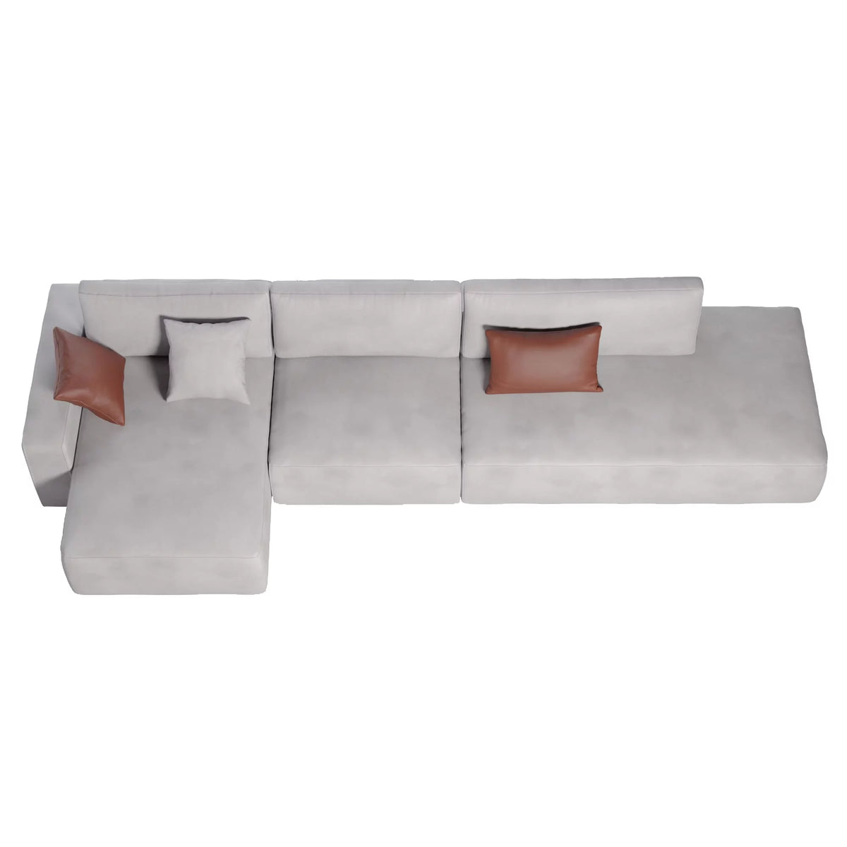L-Shaped Leather Modular Sofa T491