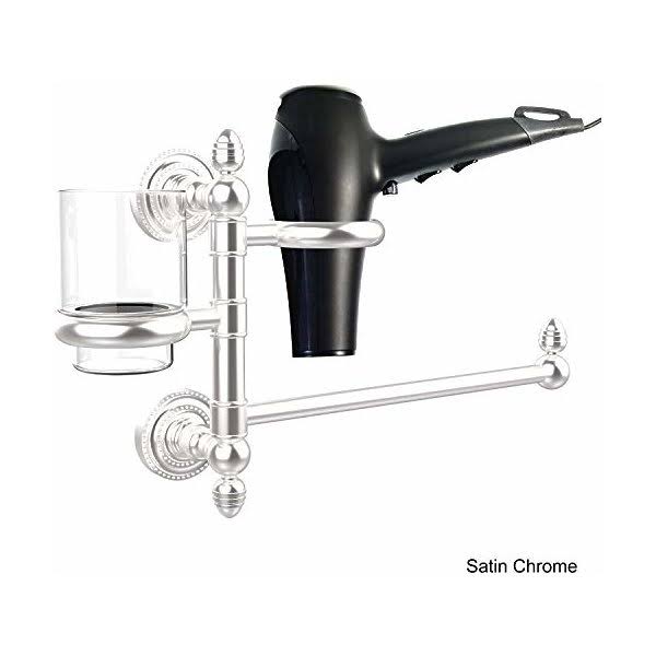 Satin Chrome Hair Dryer Holder and Organizer N93766