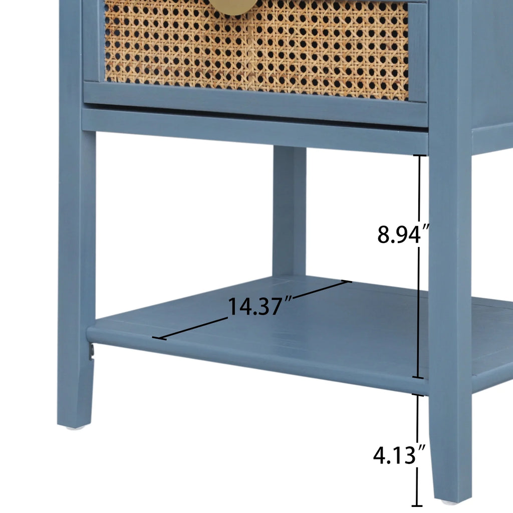 Natural Rattan 2-Drawer Side Table O231977