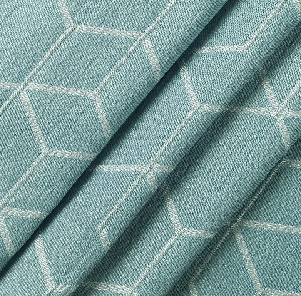 Blackout Geometric Single Curtain Panel, 50" x 84", Aqua Slate Y44920