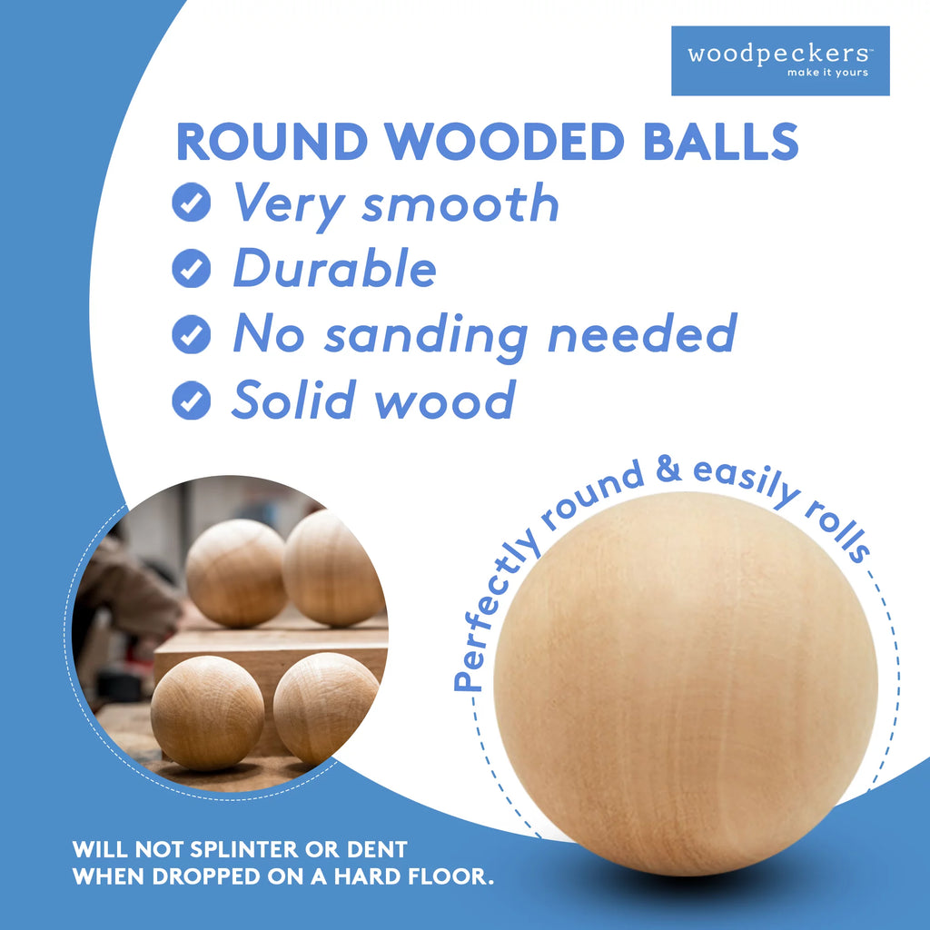 4 inch Unfinished Birch Wooden Balls, Bag of 25 M788891