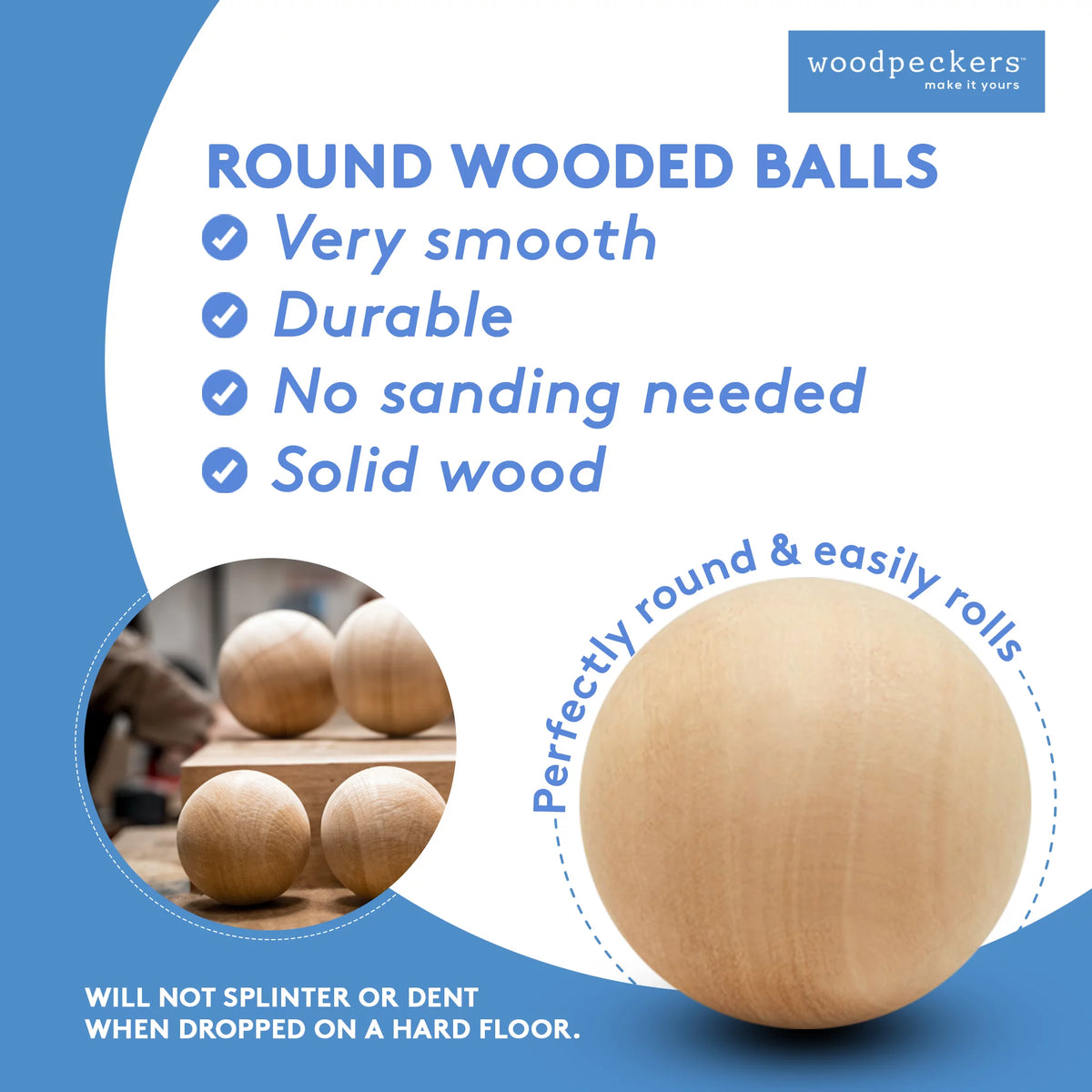 4 inch Unfinished Birch Wooden Balls, Bag of 25 M788891