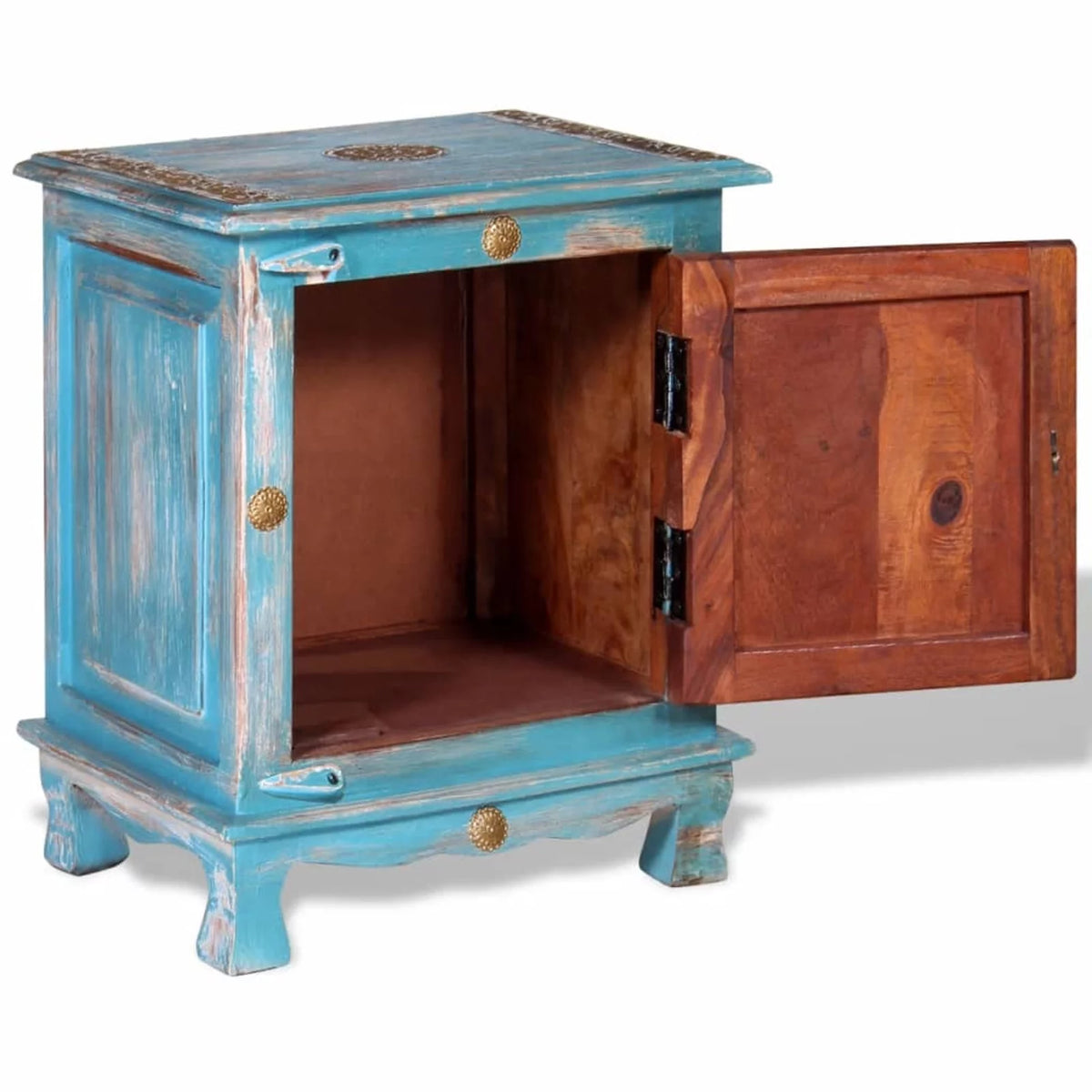 Blue Solid Mango Wood Nightstand M94077