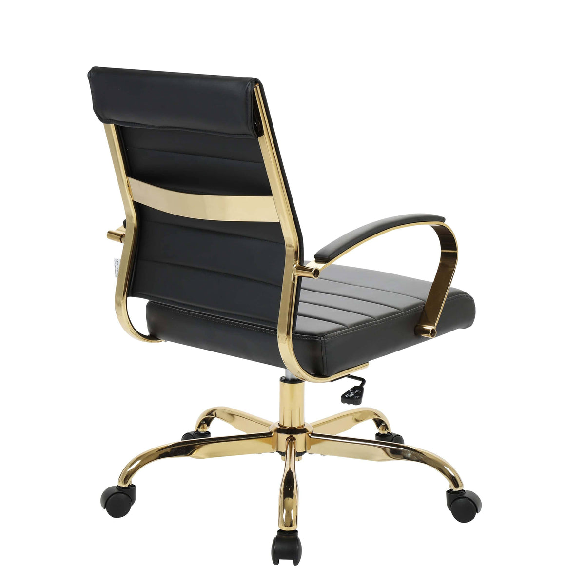 Black Leather Office Chair with Gold Frame R297876