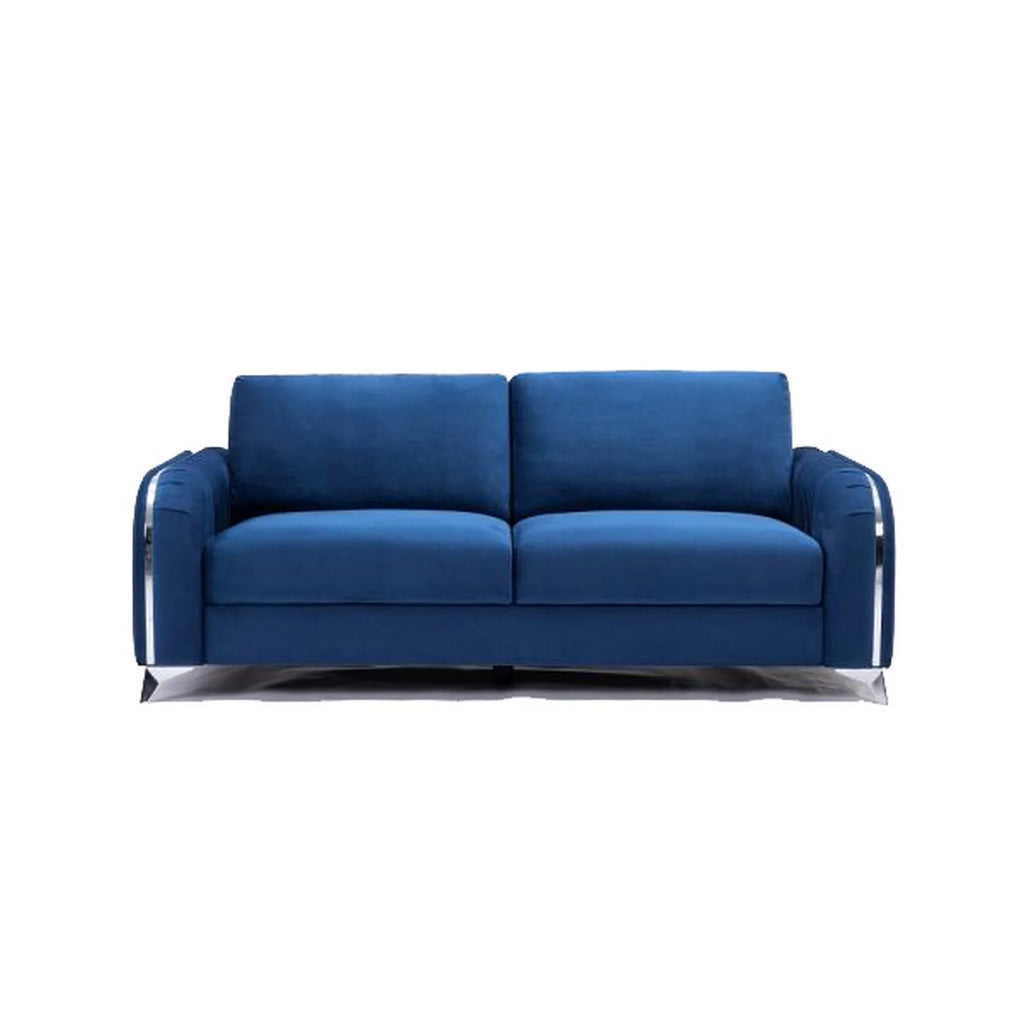 Blue Velvet Solid Pine Wood Sofa W699641