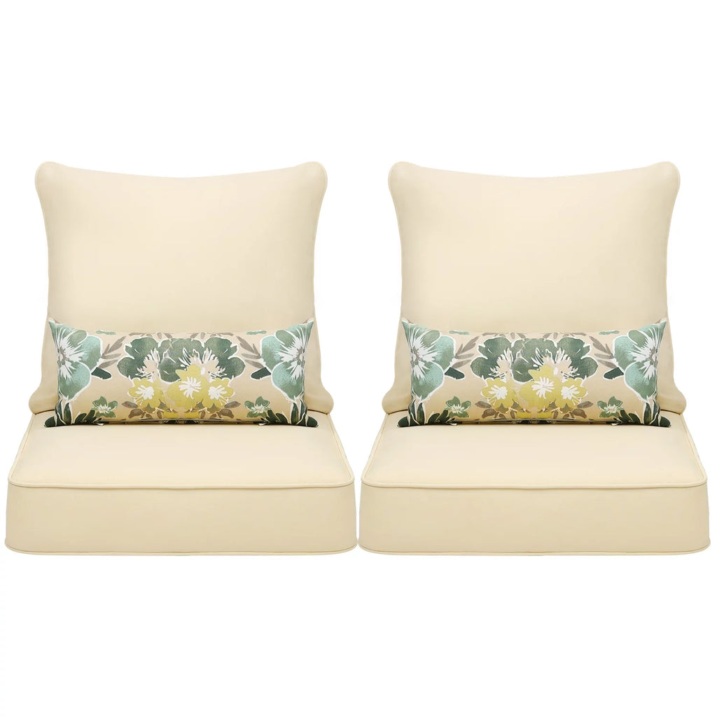 24'' x 24'' Outdoor Deep Seat Chair Cushion Set, Olefin Fabric (Set of 2 Seats, 2 Backs, 2 Pillows) D47863