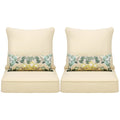 24'' x 24'' Outdoor Deep Seat Chair Cushion Set, Olefin Fabric (Set of 2 Seats, 2 Backs, 2 Pillows) D47863