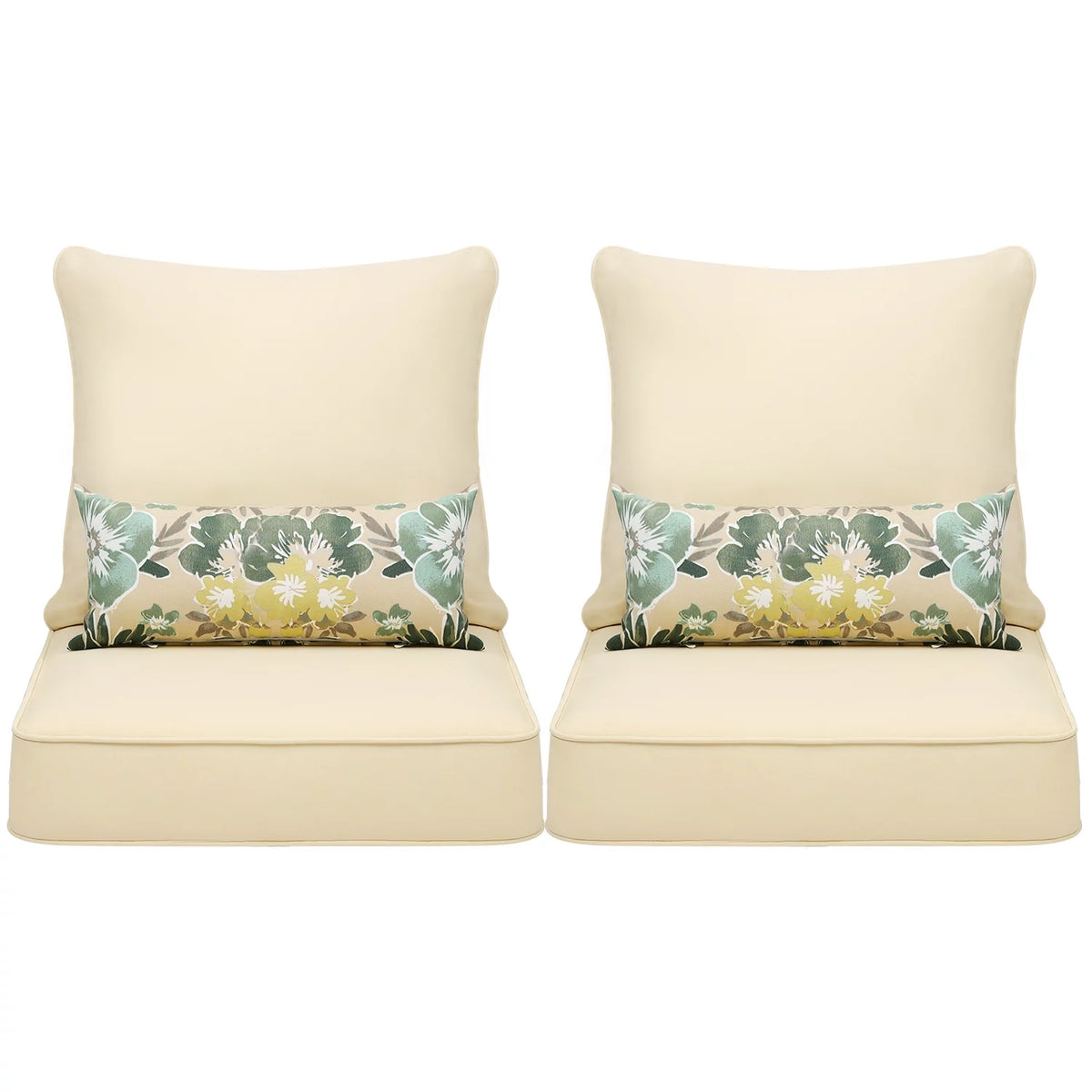24'' x 24'' Outdoor Deep Seat Chair Cushion Set, Olefin Fabric (Set of 2 Seats, 2 Backs, 2 Pillows) D47863