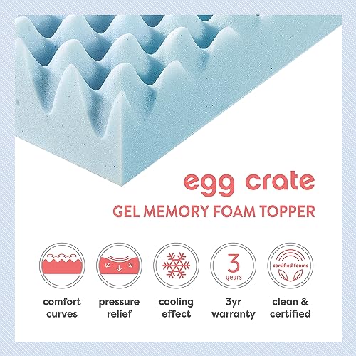 2 Inch Memory Foam Twin Mattress Topper F8687