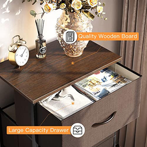 4 Drawer Dark Grey Dresser with Steel Frame and Wood Top A603674