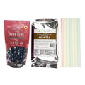 Milk Tea Bubble Tea Kit with Black Boba Tapioca Pearl and 10 Straws K897349