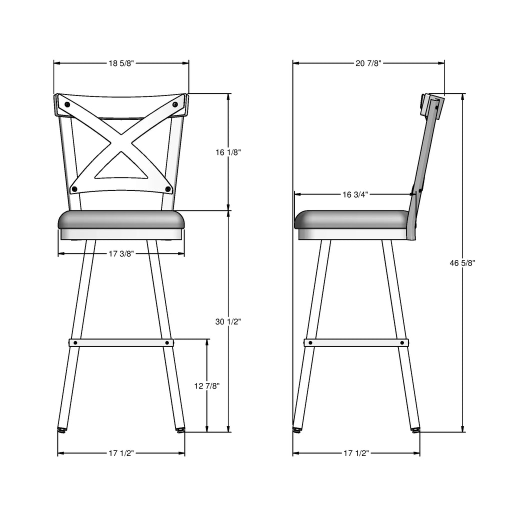 30 In. Beige Fabric Black Metal Brown Wood Bar Stool N273796