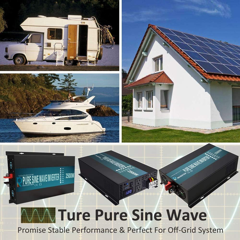 2500W Pure Sine Wave Power Inverter 24V DC to 120V AC Z438019