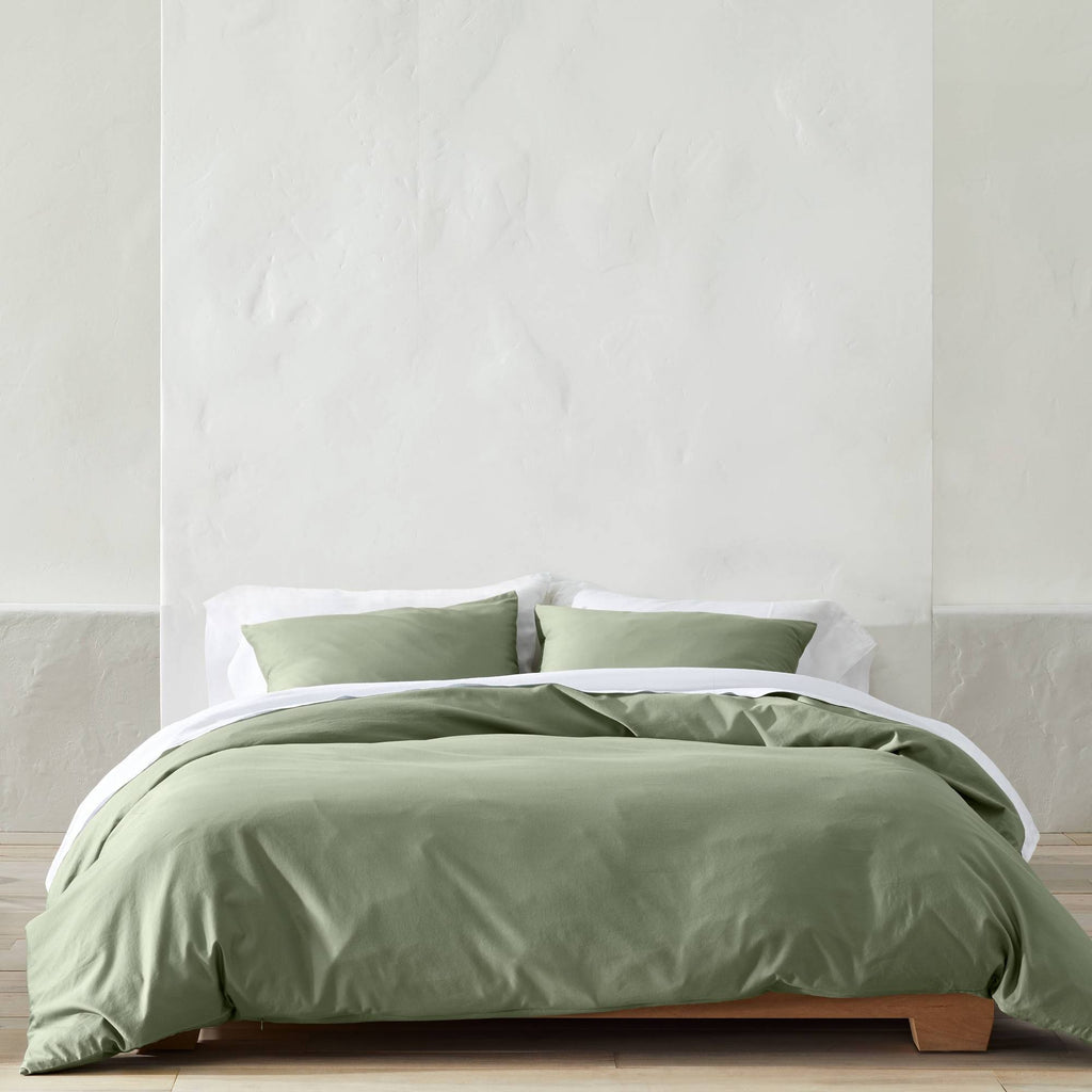 Sage Green Supima Washed Sateen Duvet & Sham Set D20483