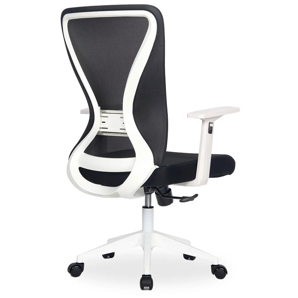 White Black Mid-Back Office Task Chair N361