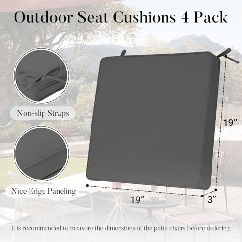 Waterproof Outdoor Chair Cushions Set of 4 Navy Blue D37289
