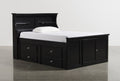 Black Wood Bookcase Bed with 4-Drawer Storage X507745