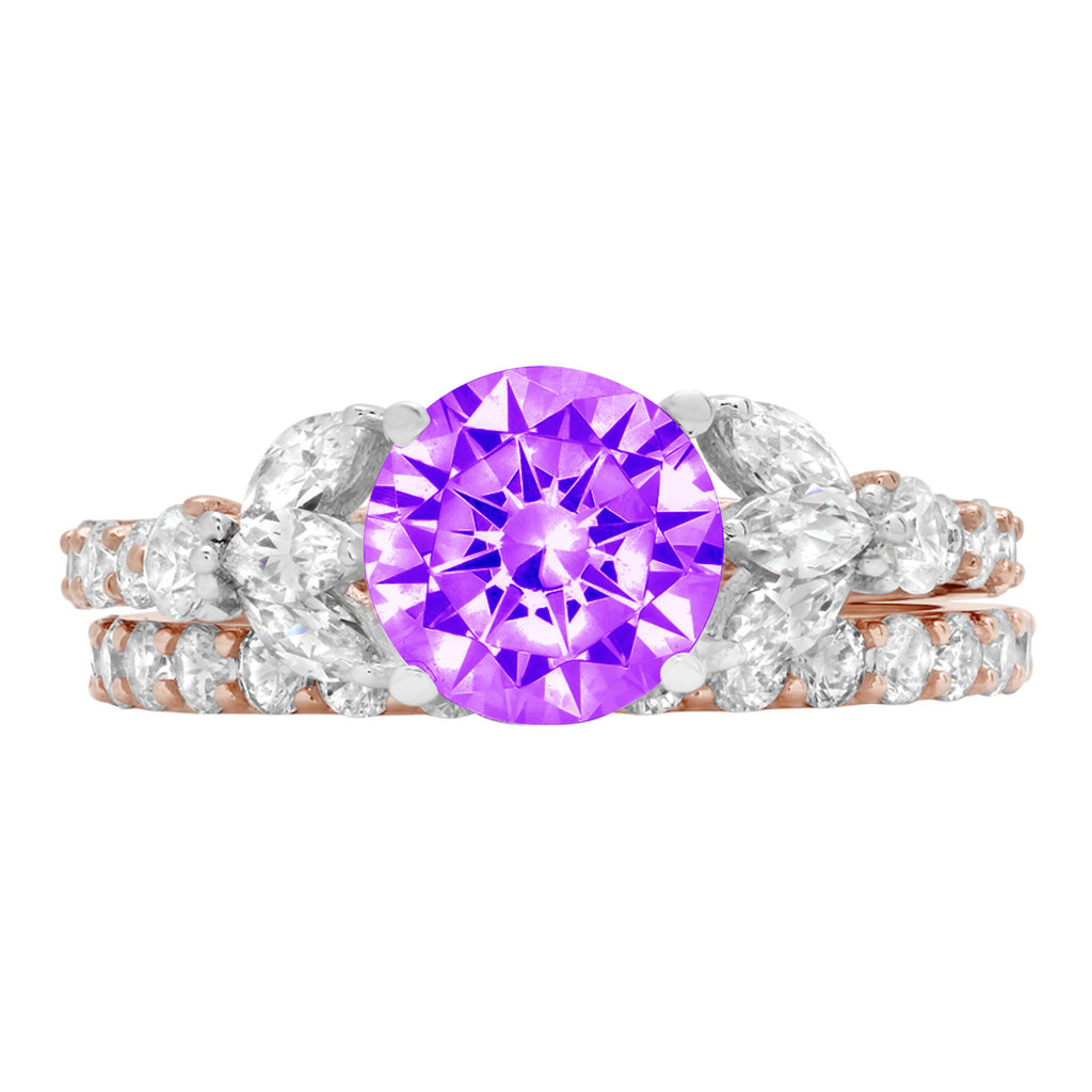 Purple Natural Amethyst 18k Gold Ring G353
