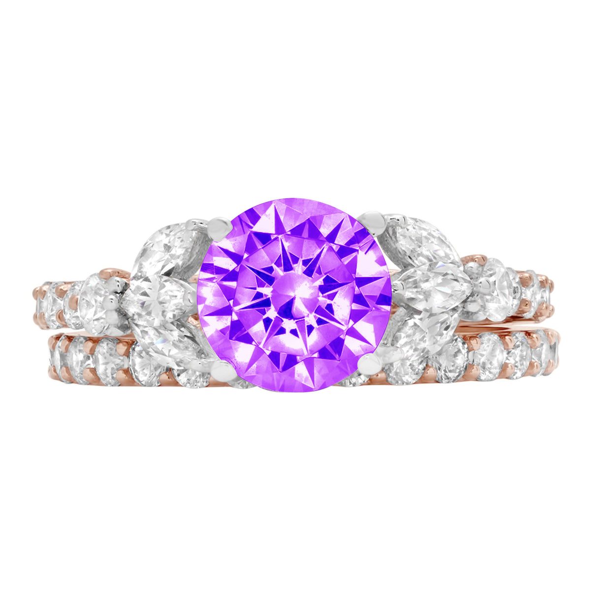 Purple Natural Amethyst 18k Gold Ring G353