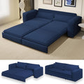 Blue 3 Seater Pull Out Sofa Bed with 2 Pillows R8553