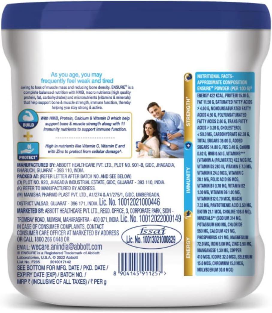 Vanilla Flavor Nutrition Powder 400gm Jar 10 Count D997