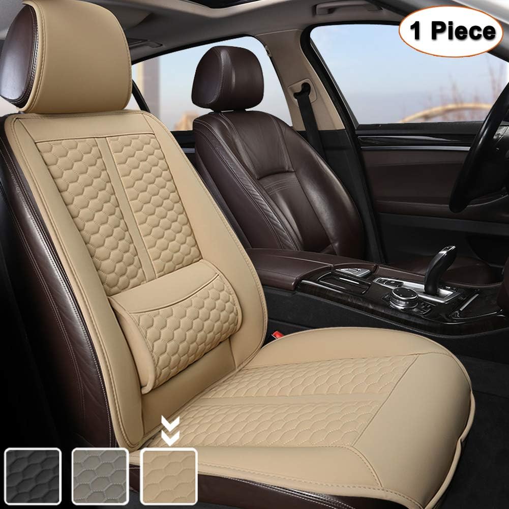 Black Car Seat Covers, 1 Pair with Lumbar Support B50418