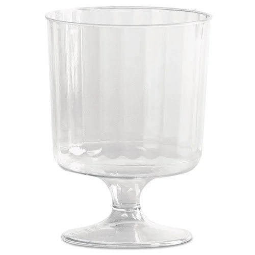 Clear 5 oz Fluted Plastic Wine Glasses 10/Pack I2671