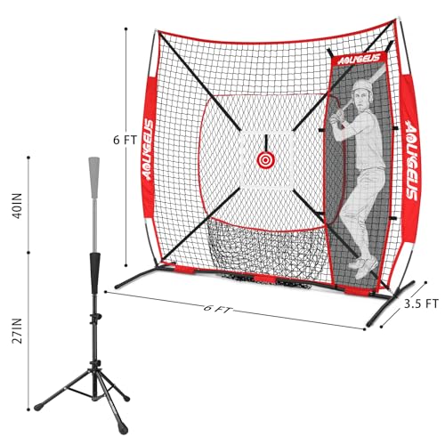 6'X6' Baseball Softball Practice Net with Batting Tee F220