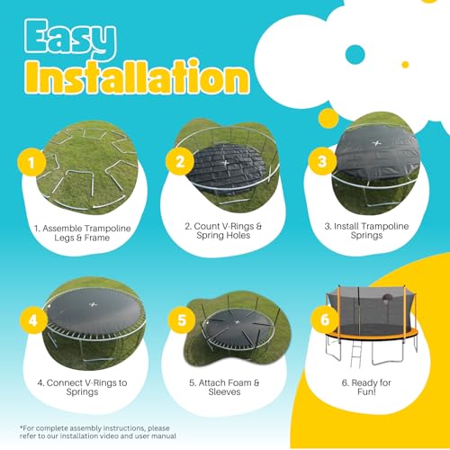 10ft 12ft 14ft 15ft 16ft Trampoline with Safety Enclosure Net T526496
