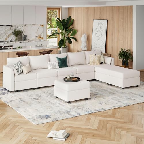 Light Grey 8 Seat U Shaped Sectional Sofa with Storage A7862