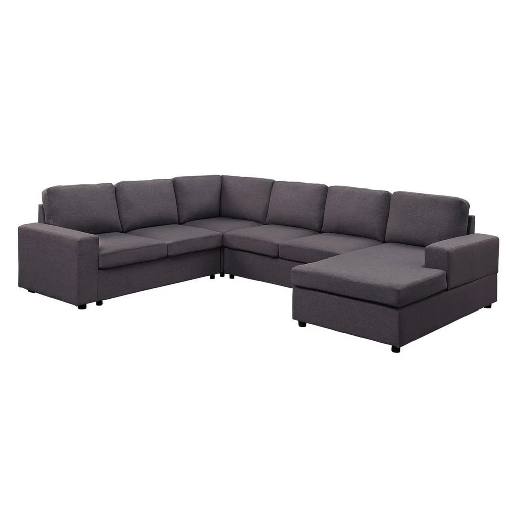 Dark Gray Modular Sectional Sofa with Reversible Chaise N766352