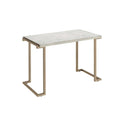 Faux Marble Top Champagne Finish Metal Base Console Table Z32025
