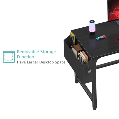 White 55 Inch Computer Desk with Fabric File Drawers Cabinet M101