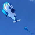 Blue Polyester 78inch Whale Dolphin Kite H8323