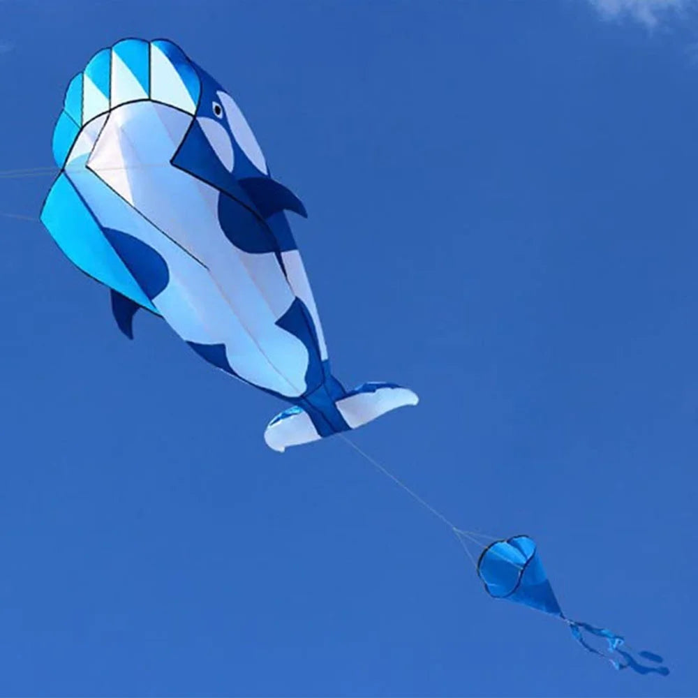 Blue Polyester 78inch Whale Dolphin Kite H8323