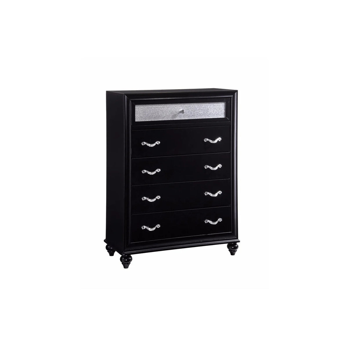 Black 5 Drawer Wooden Chest J54344